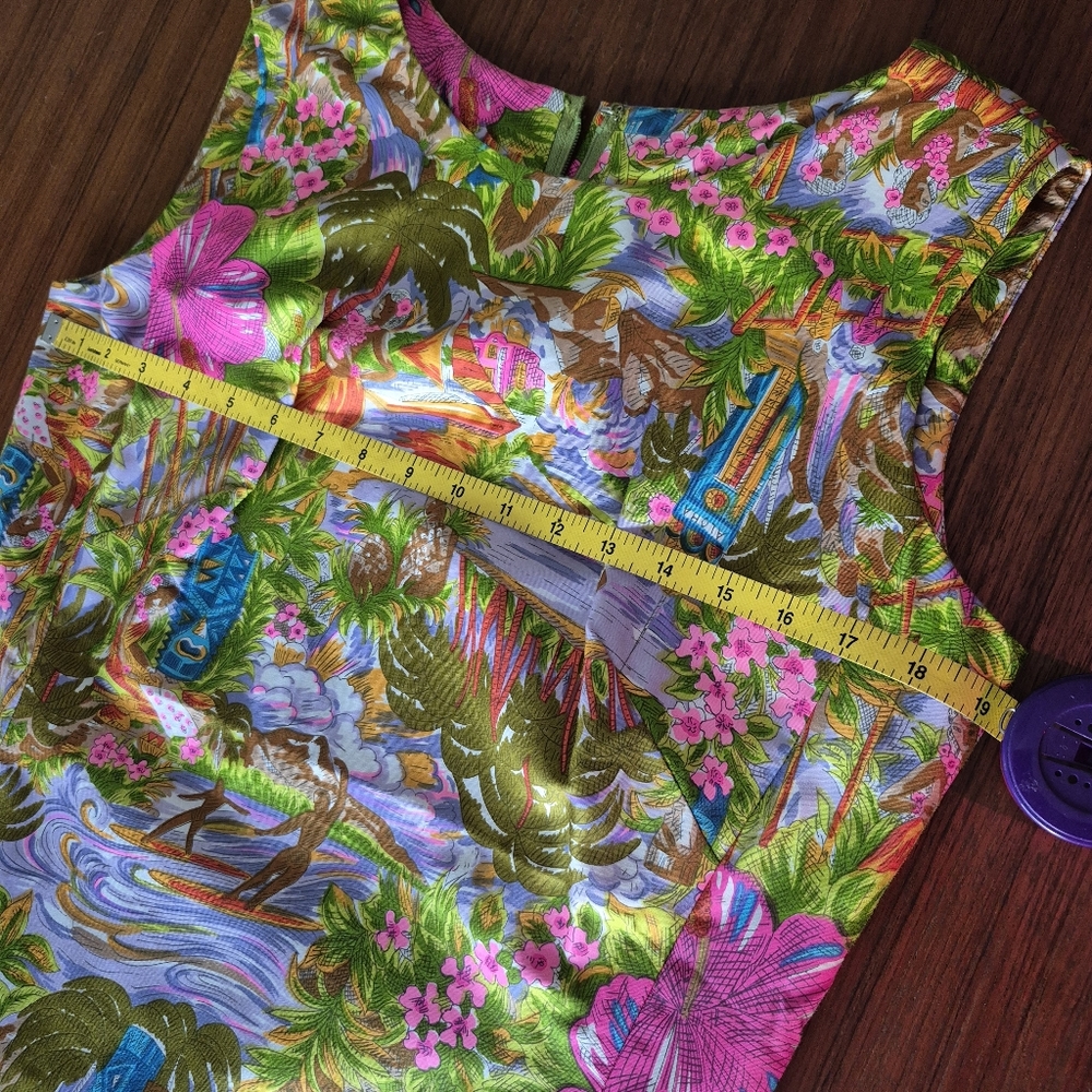 Vintage Liberty House Floral Tiki Dress Size 14 - Picture 6 of 16